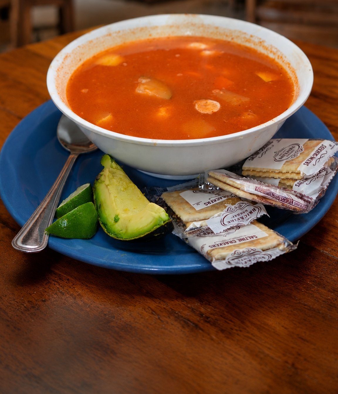 Sopa de camarón, pescado y pulpo
